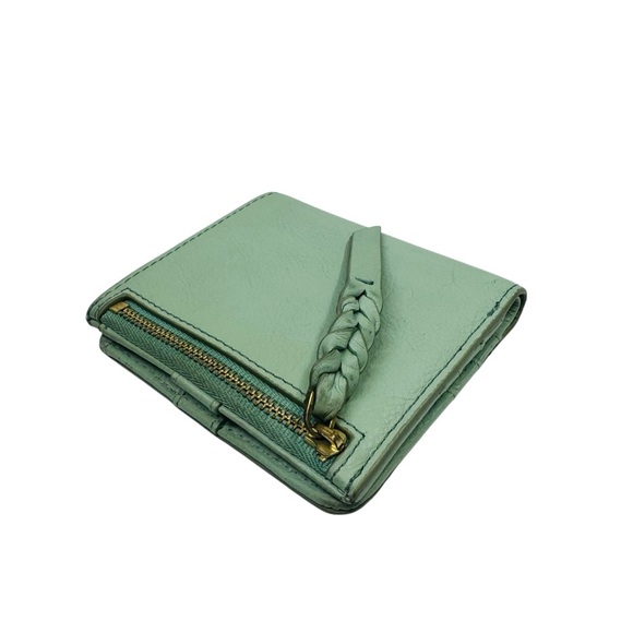 Fossil Mini Bifold Snap Wallet Small Mint Green Tassel - Picture 5 of 13
